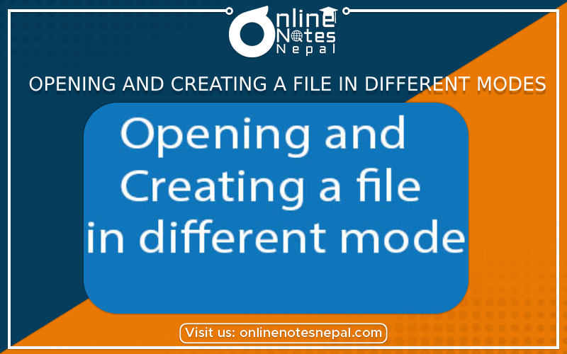 Opening and Creating a file in different Modes Photo